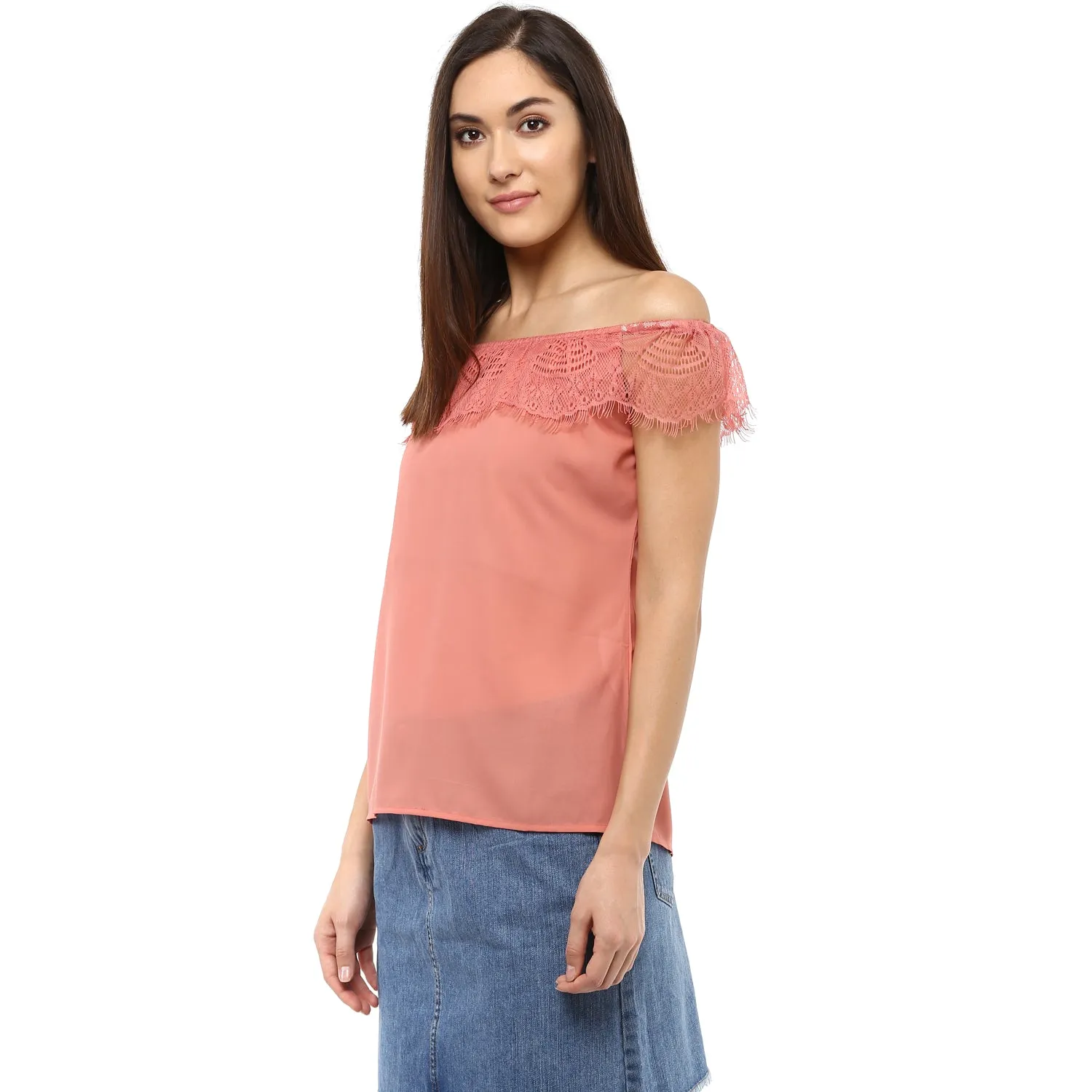 Pink Self Design Top