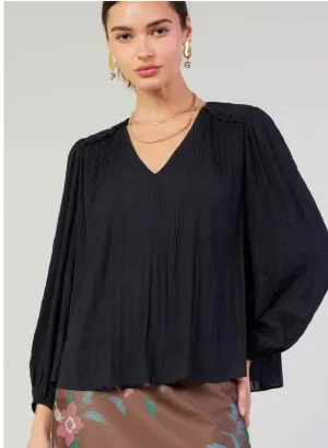 Pleated Blouse With Ruffles