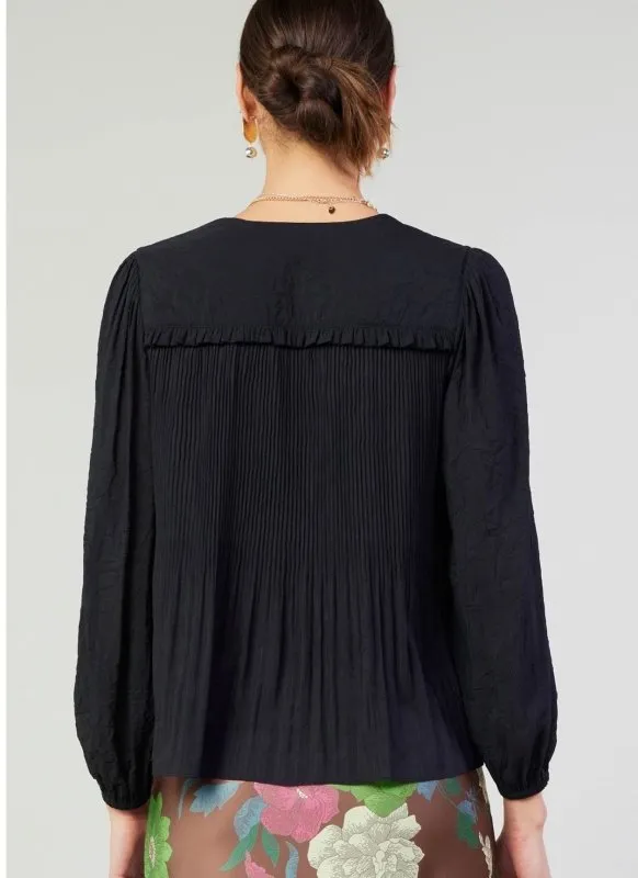 Pleated Blouse With Ruffles
