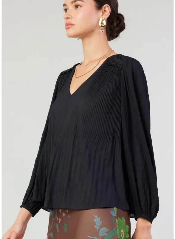 Pleated Blouse With Ruffles