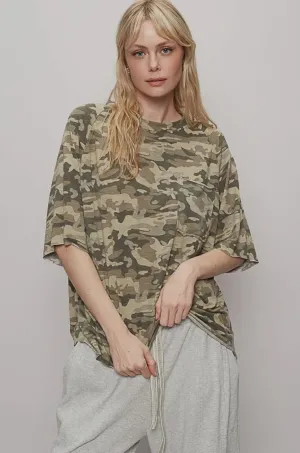 POL Clothing Round Neck Camo Tee