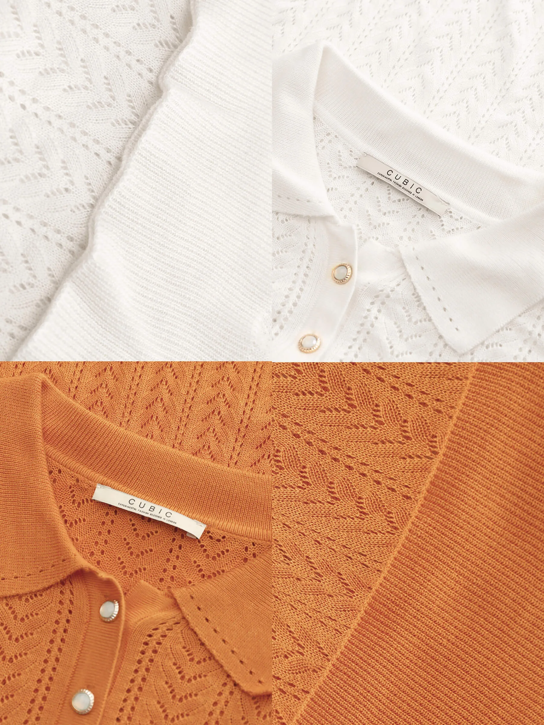 Polo Collar Short Sleeve Knit Top