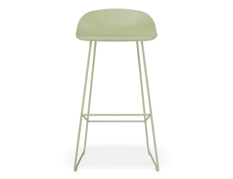 Pop Stool - Dusty Green Frame and Shell Seat  - 75cm Commercial Bar Height