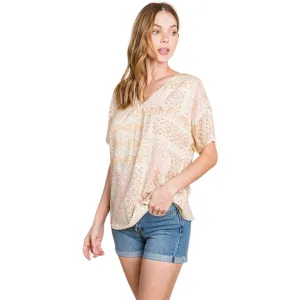 Print V-Neck Top