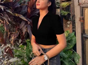 Puff Perfection Black Crop Top