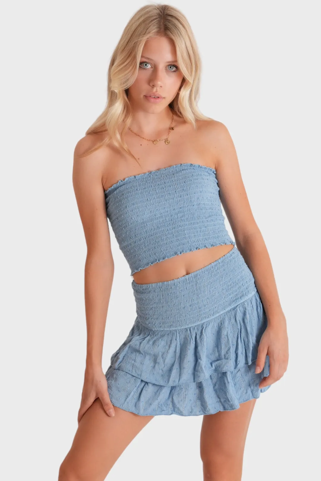 "Caribbean" tube top sky blue
