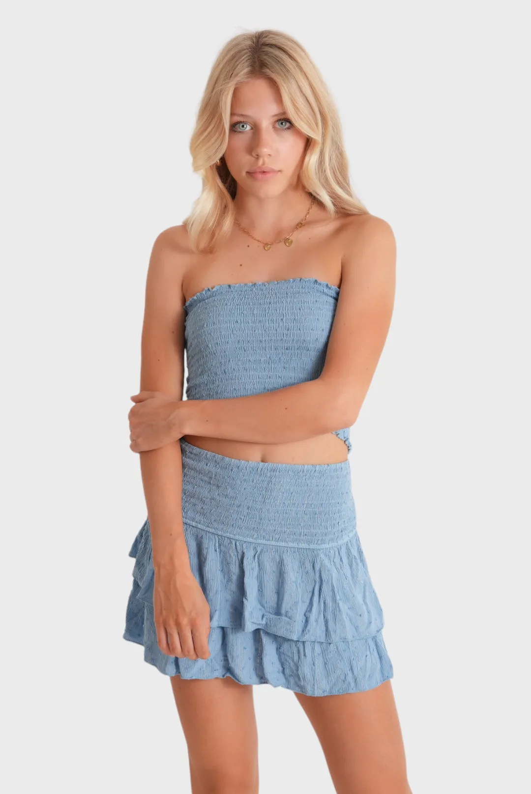 "Caribbean" tube top sky blue