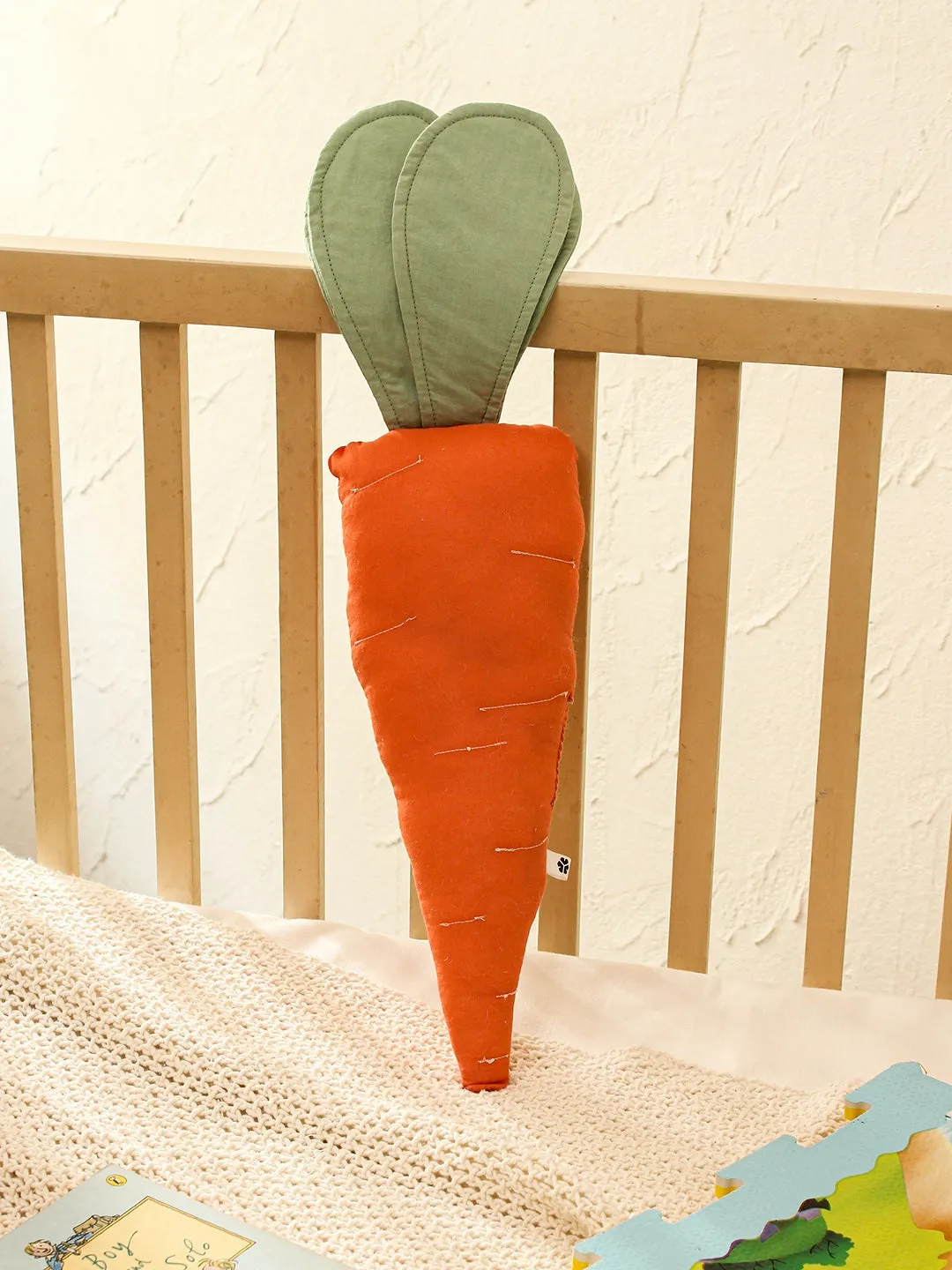 Radiant Carrot Shaped Cushion (Orange)