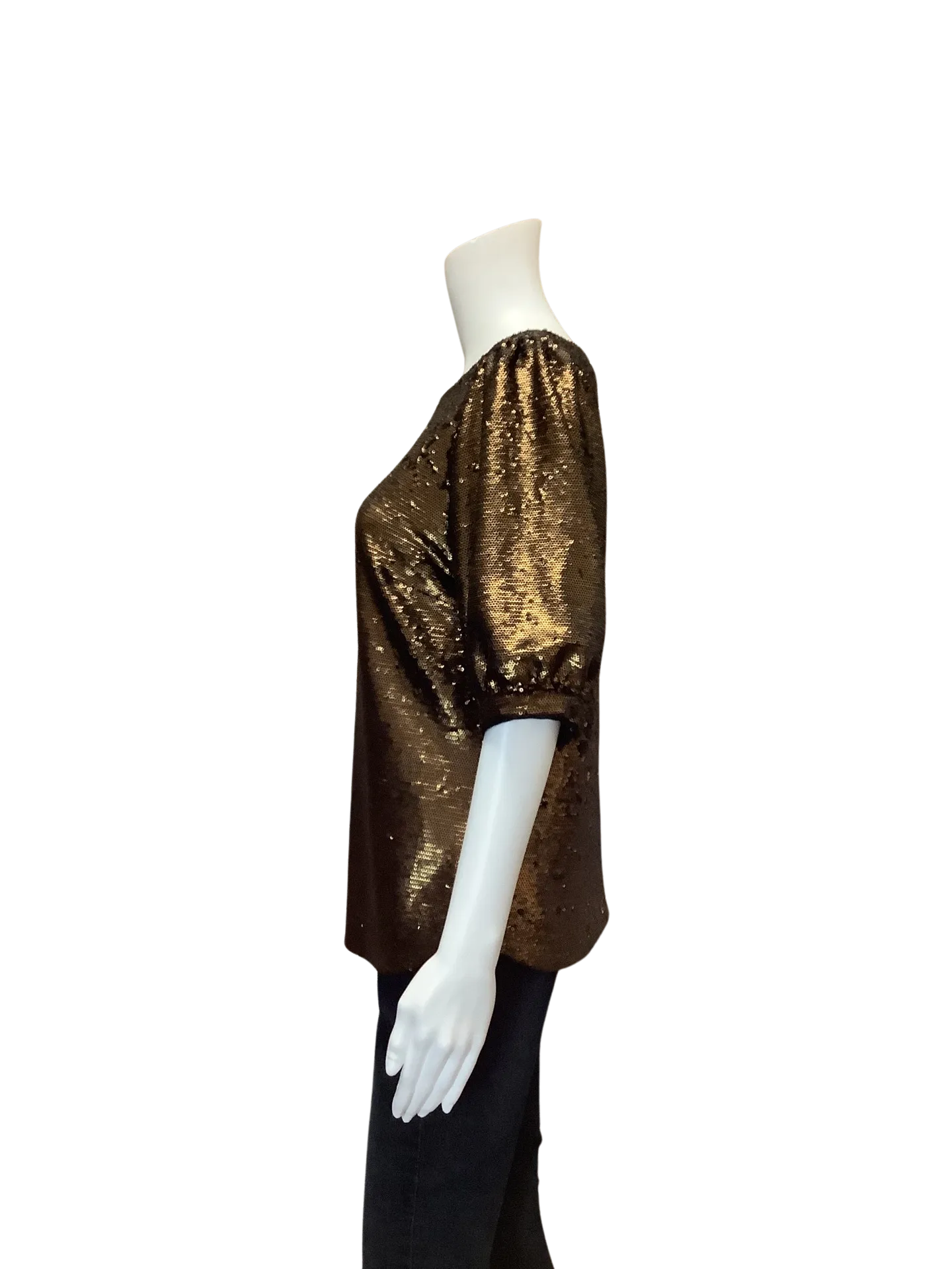 Ralph Lauren Women's Top Gold Shimmer Size: M