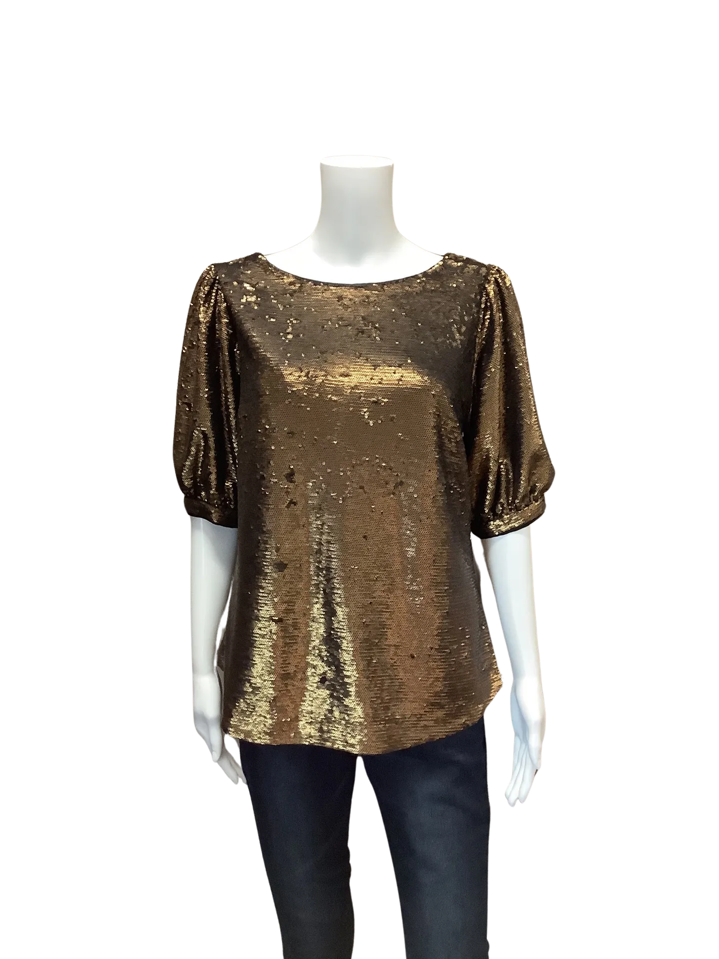 Ralph Lauren Women's Top Gold Shimmer Size: M