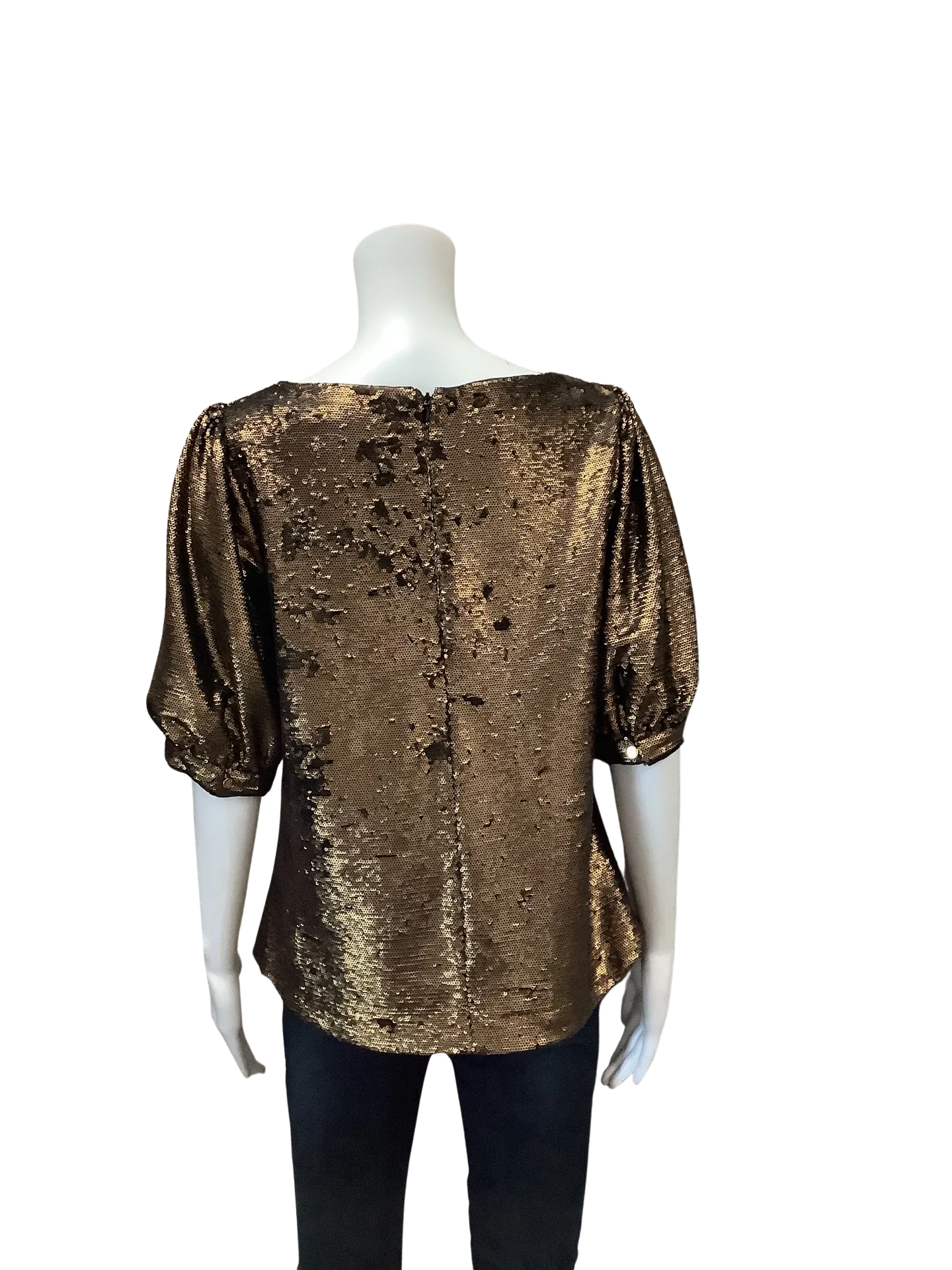 Ralph Lauren Women's Top Gold Shimmer Size: M