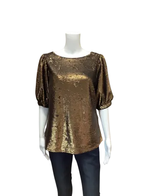 Ralph Lauren Women's Top Gold Shimmer Size: M