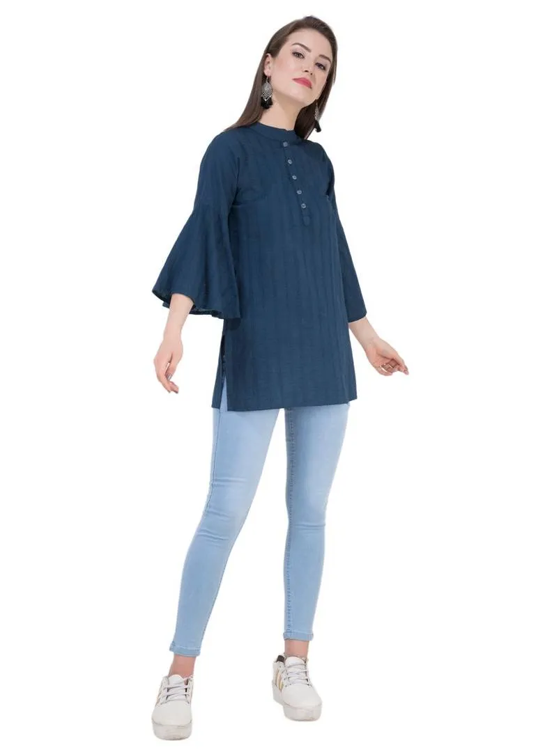 Rayon Green Embroidered Top