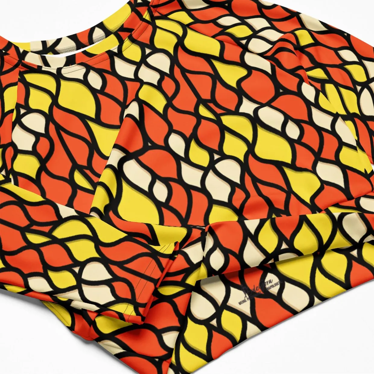 Recycled Long-sleeve Crop Top Honeycomb