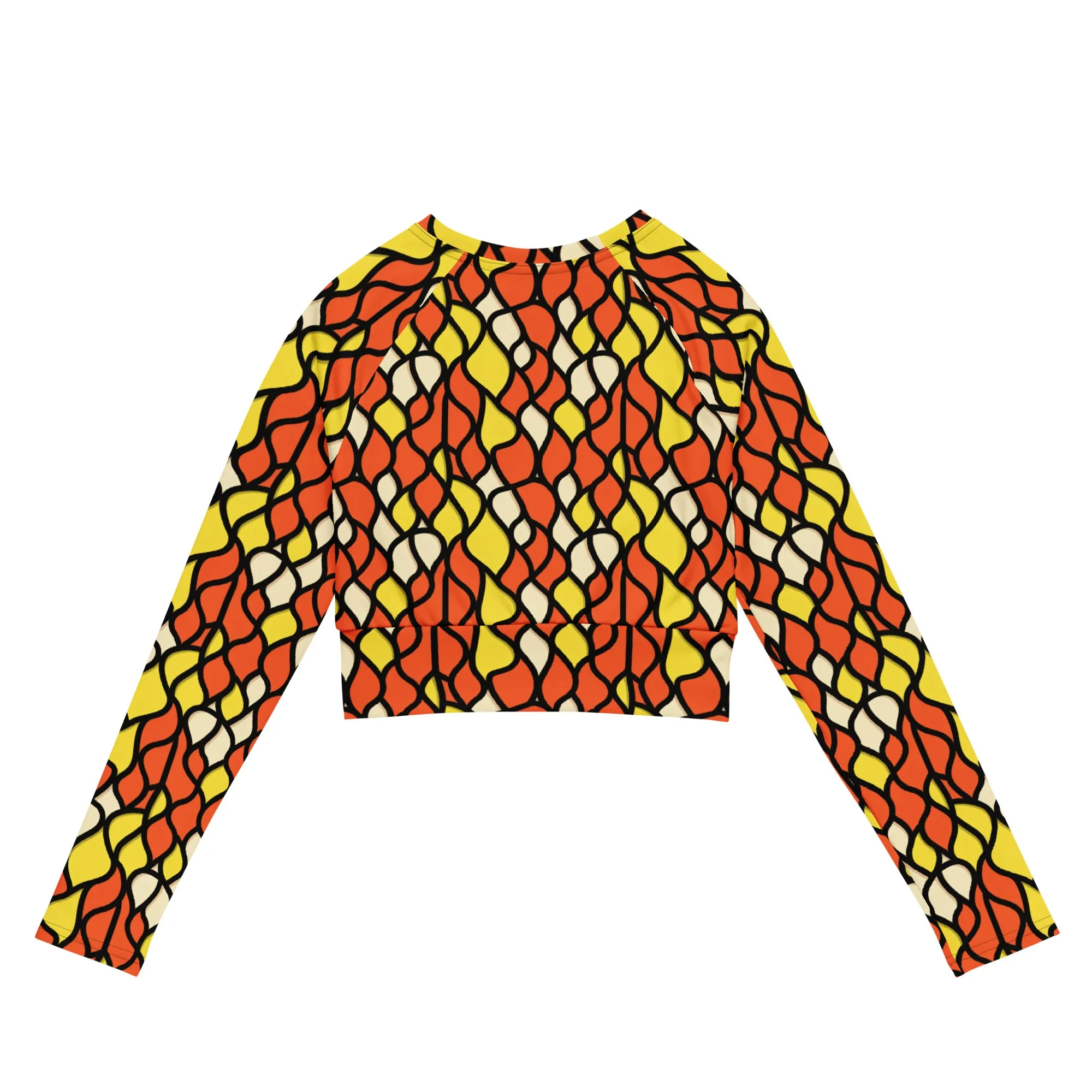 Recycled Long-sleeve Crop Top Honeycomb