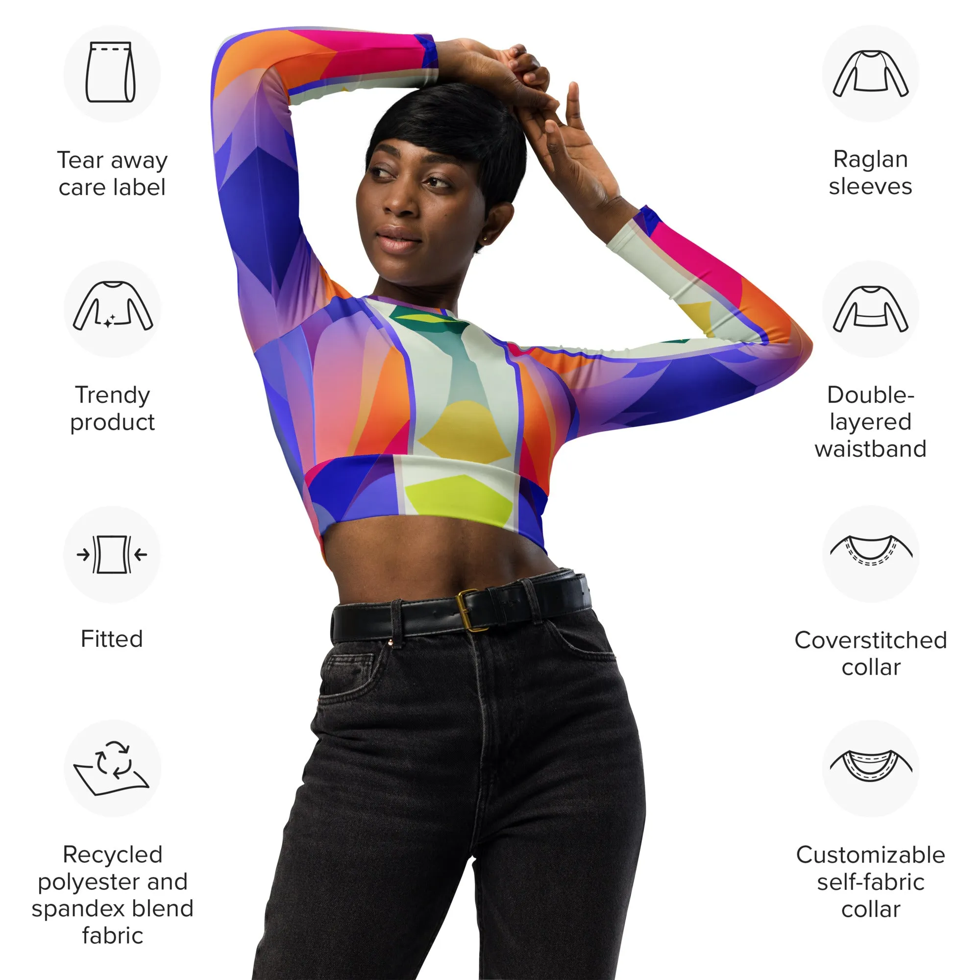 Recycled Long-sleeve Crop Top Perry