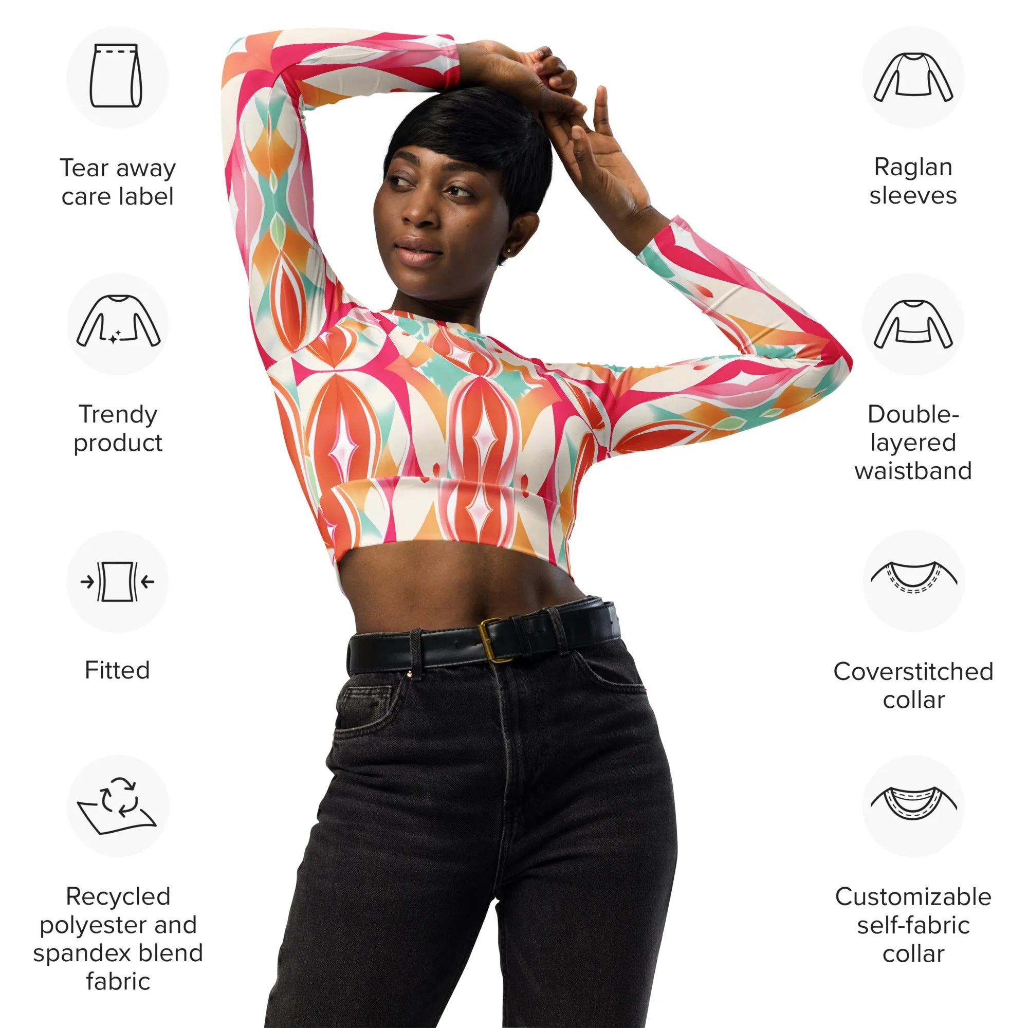 Recycled Long-sleeve Crop Top Pippa