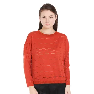 Red Self Design Top