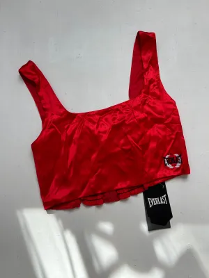 Red silk effect 90s y2k vintage corset top
