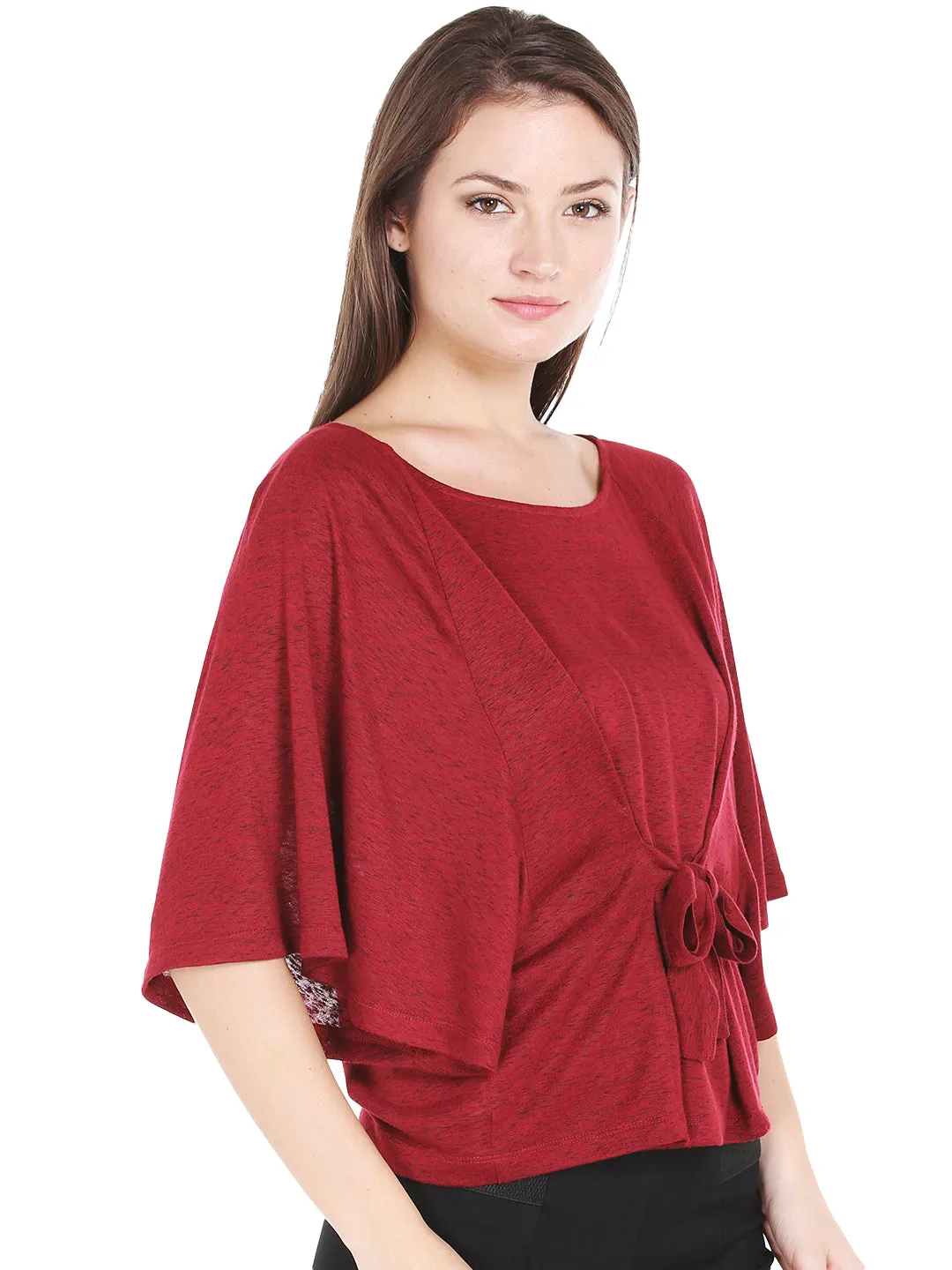 Red Solid With Front Bow Top