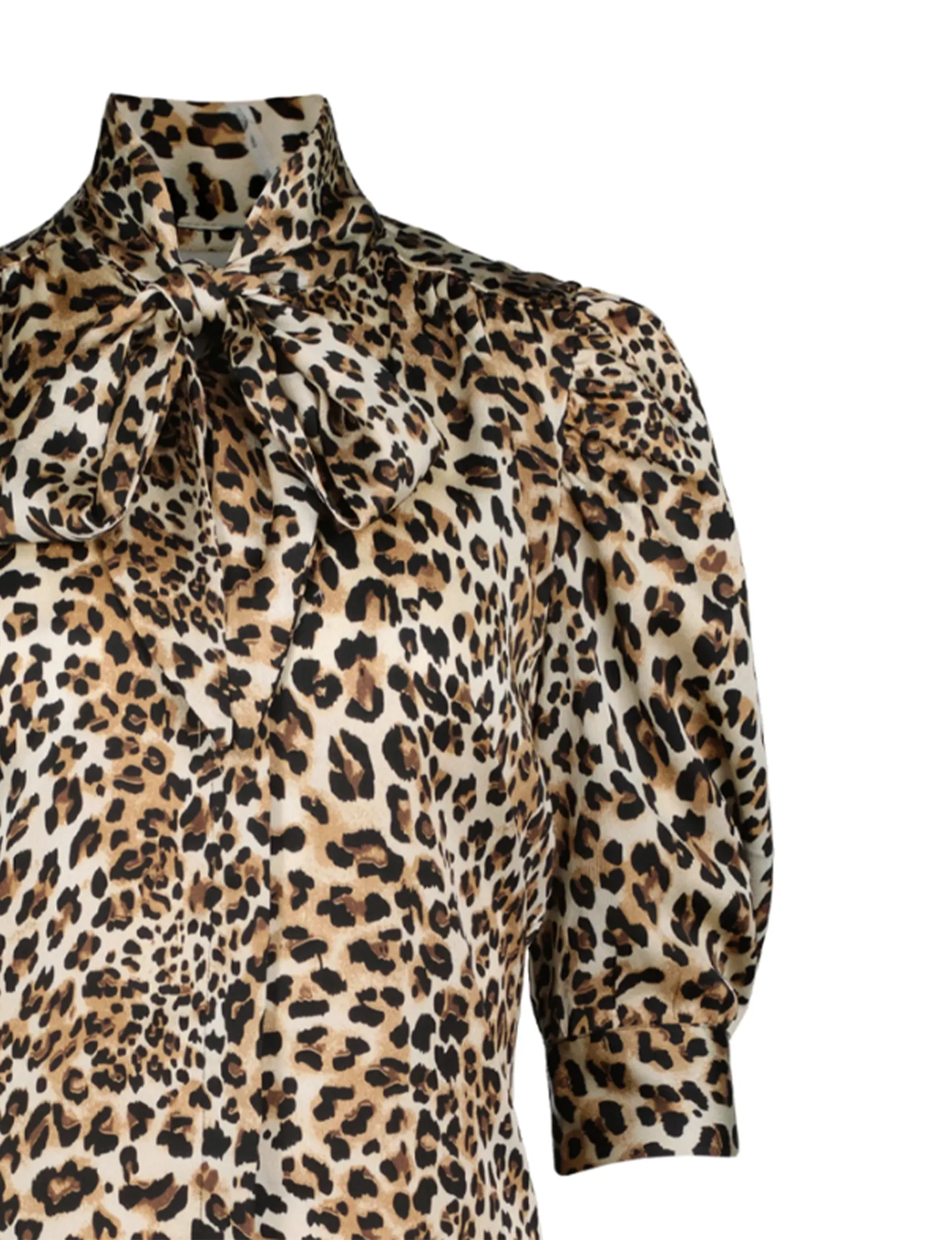 Remi Tie Neck Top, Leopard