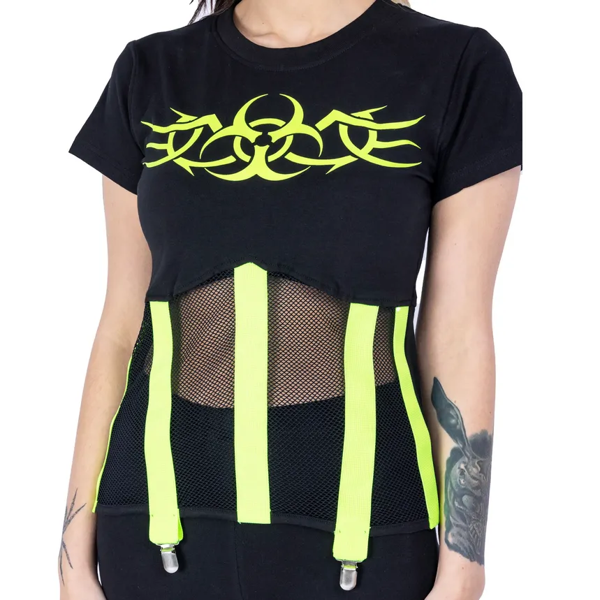 RESTRICTED TOP - BLACK/GREEN