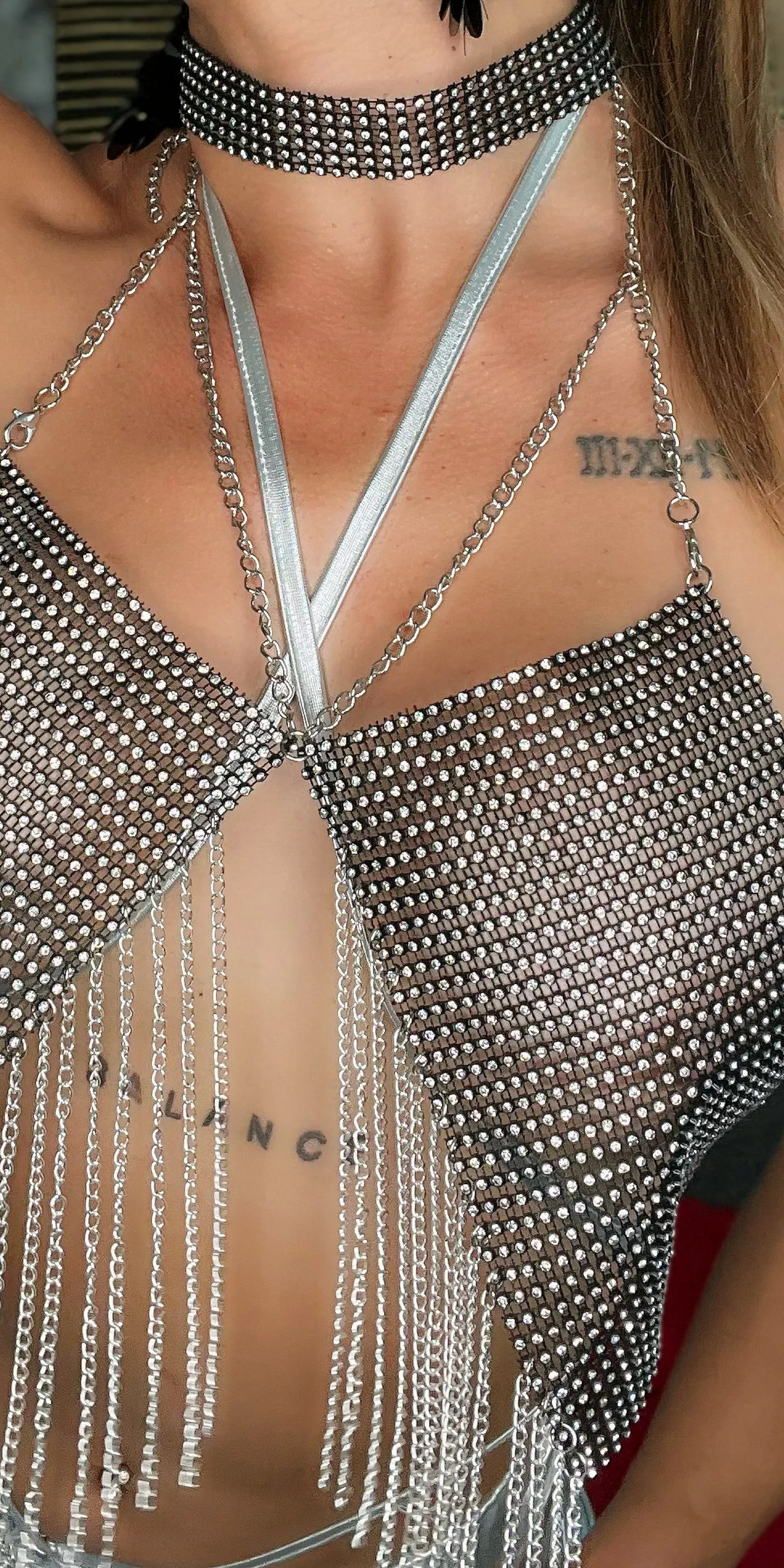 RHINESTONE TASSEL TOP