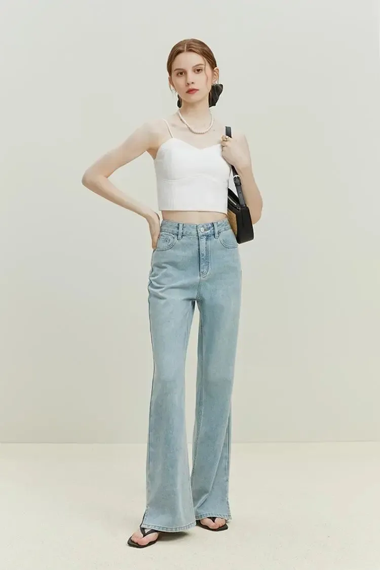 Ribbed Cropped Cami Top with Bra
