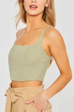 Ribbed Knit Cropped Top