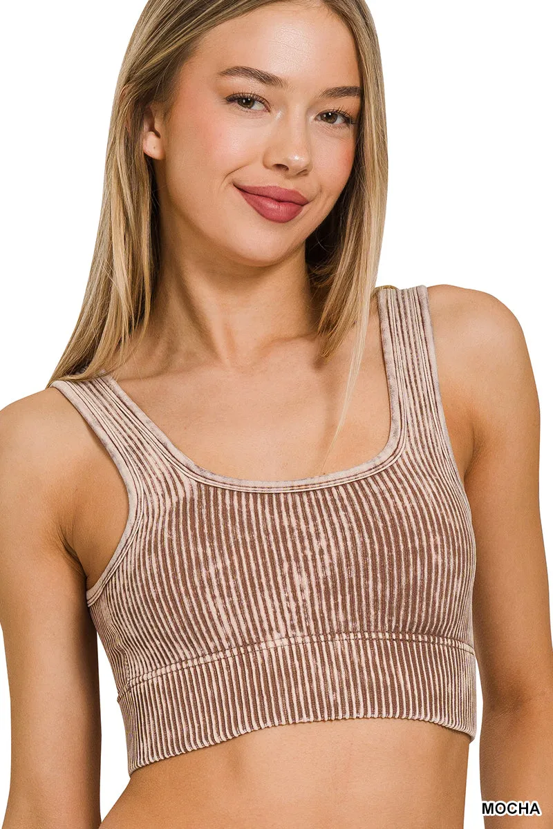 Ribbed Seamless Tank Top with Bra Pads (Zenana)