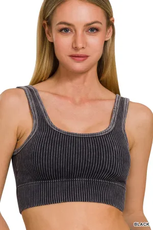 Ribbed Seamless Tank Top with Bra Pads (Zenana)