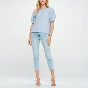 Ribbon Tie Linen Blouse