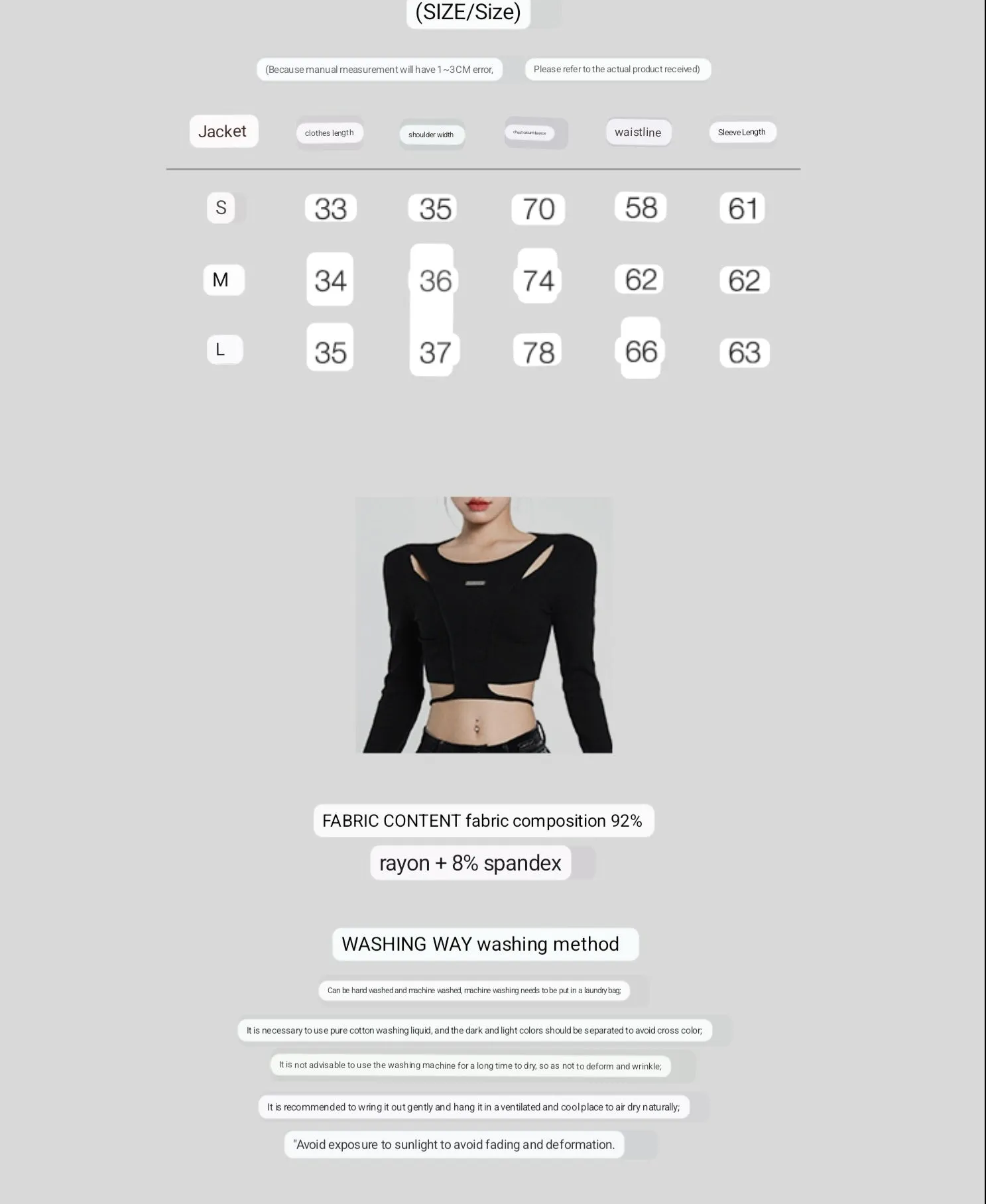 Riri Solid Color Black Double Layered Long Sleeve Top