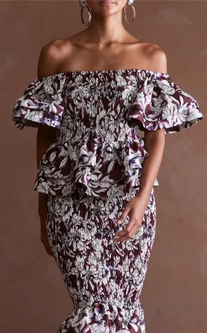 ROMA TOP - BROWN FLORAL ROMA TOP - BROWN FLORAL