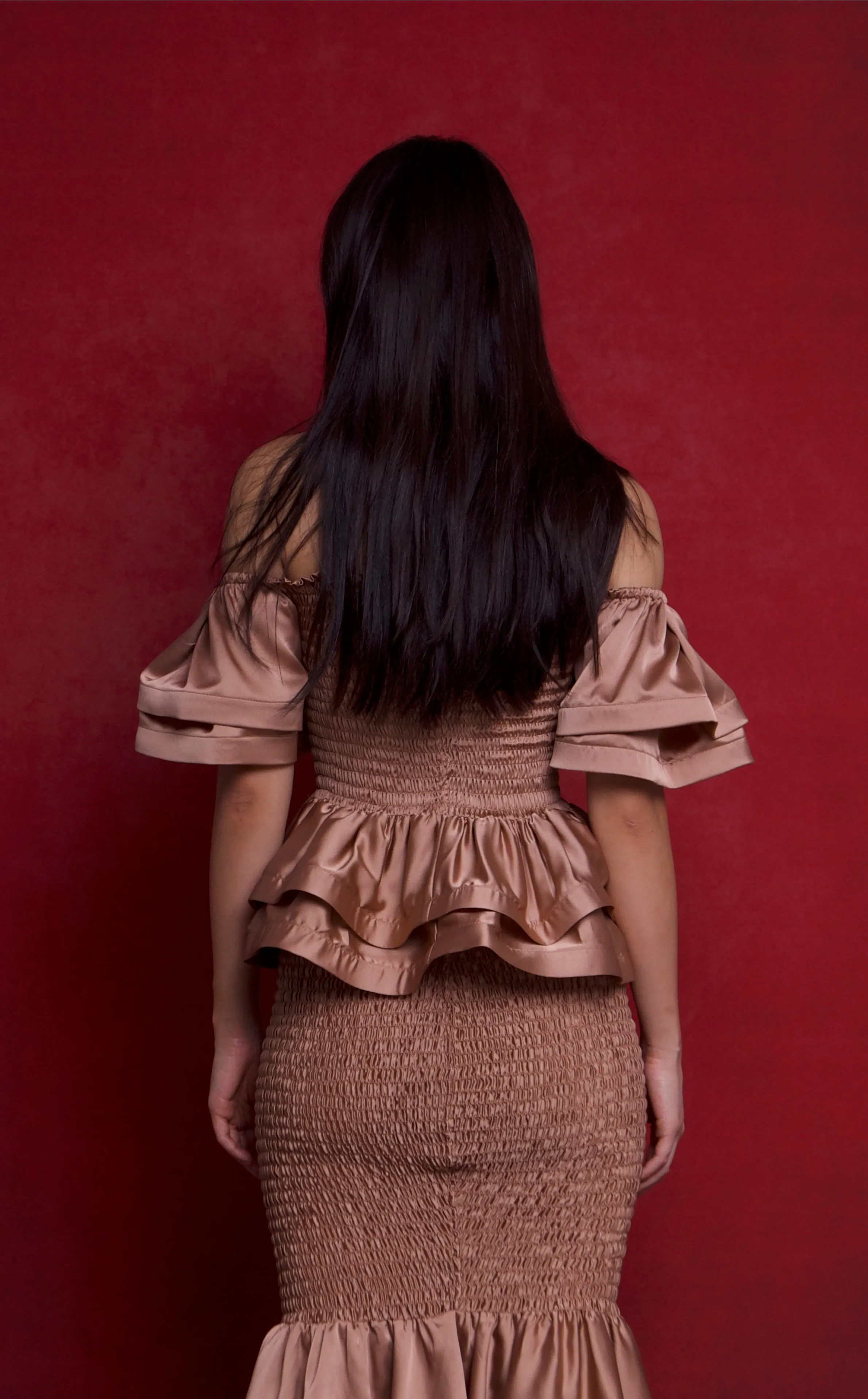 ROMA TOP - LATTE SATIN