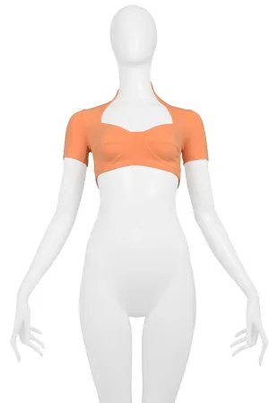 ROMEO GIGLI ORANGE BUSTIER CROP TOP WITH SLEEVES