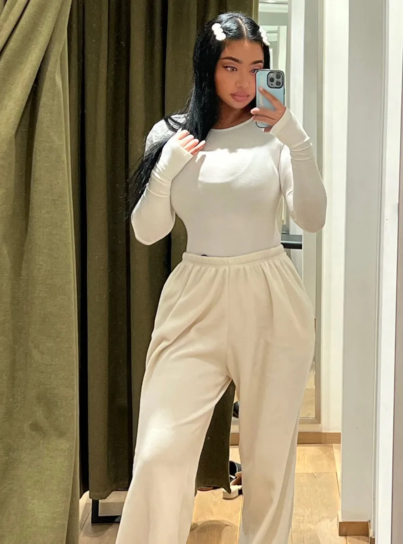Rosemary Solid Color Slim Long Sleeve Top