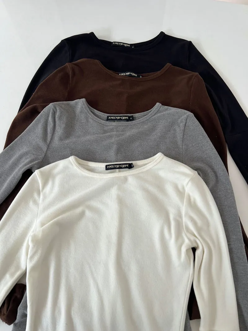 Rosemary Solid Color Slim Long Sleeve Top