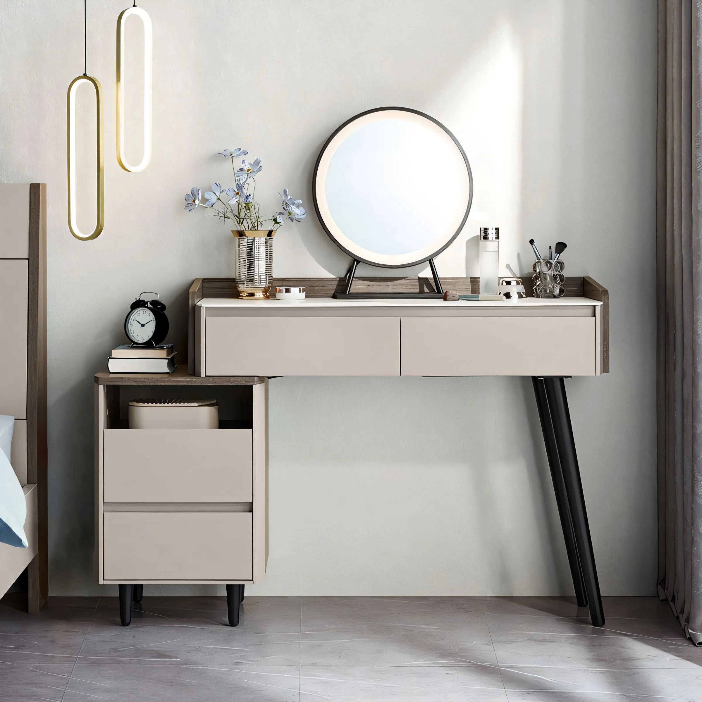 RUBY Slate Stone Extendable Vanity Table