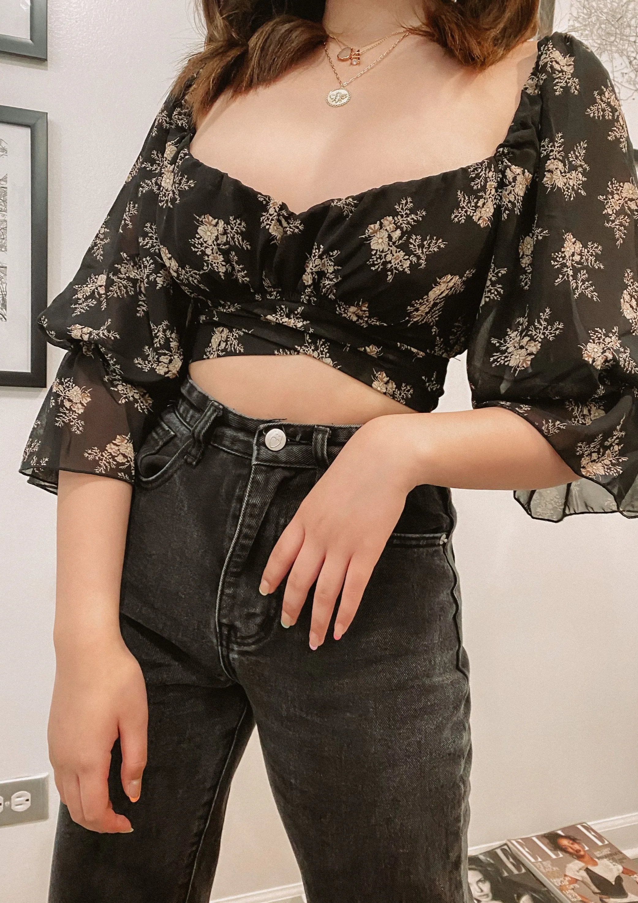 Rue Floral Print Crop Top
