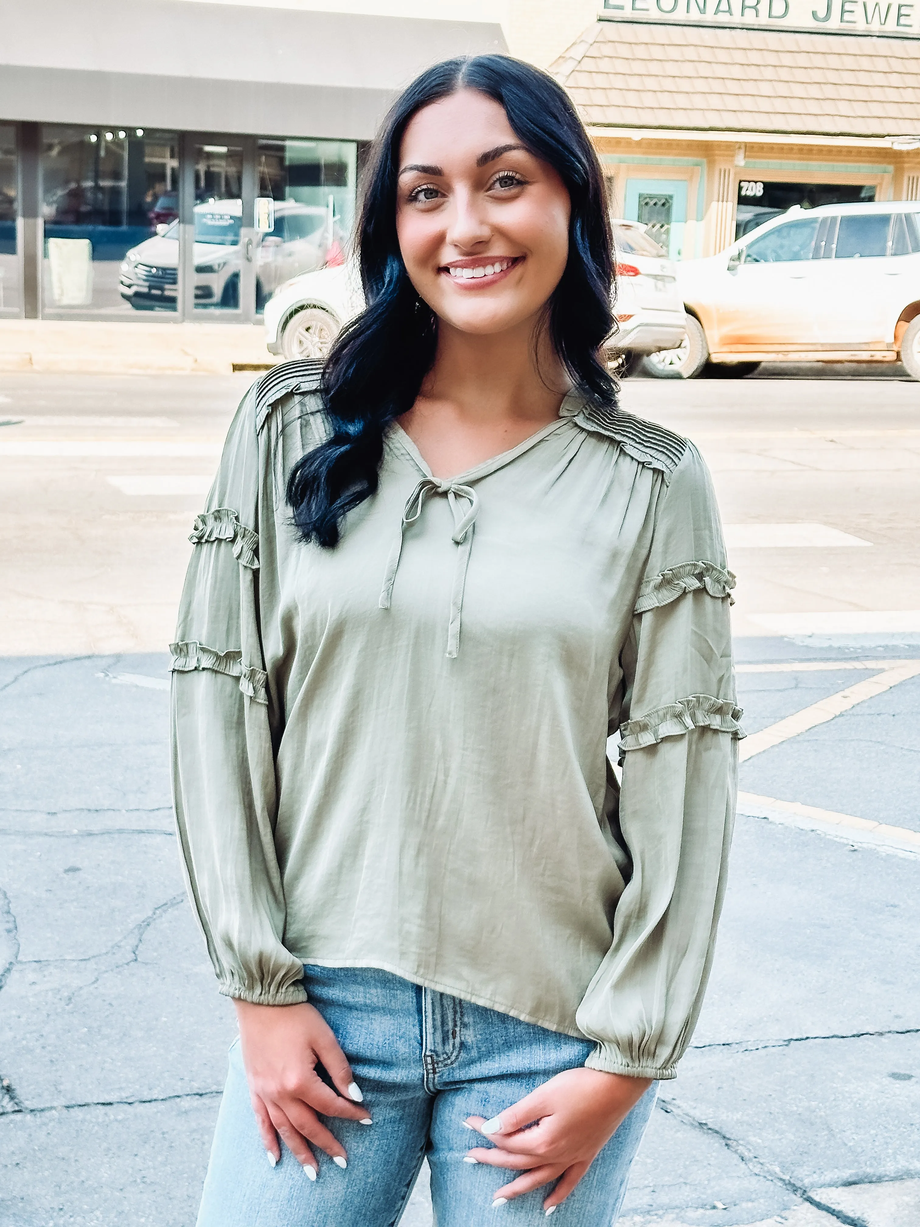 Ruffle Long Sleeve Top