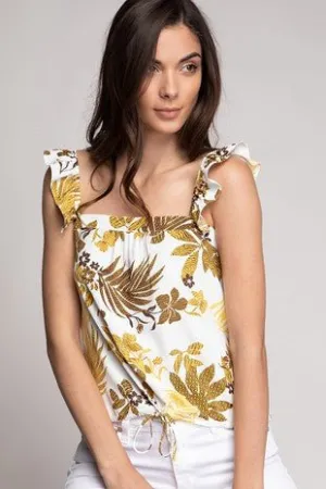 Ruffle Sleeve Crop Top