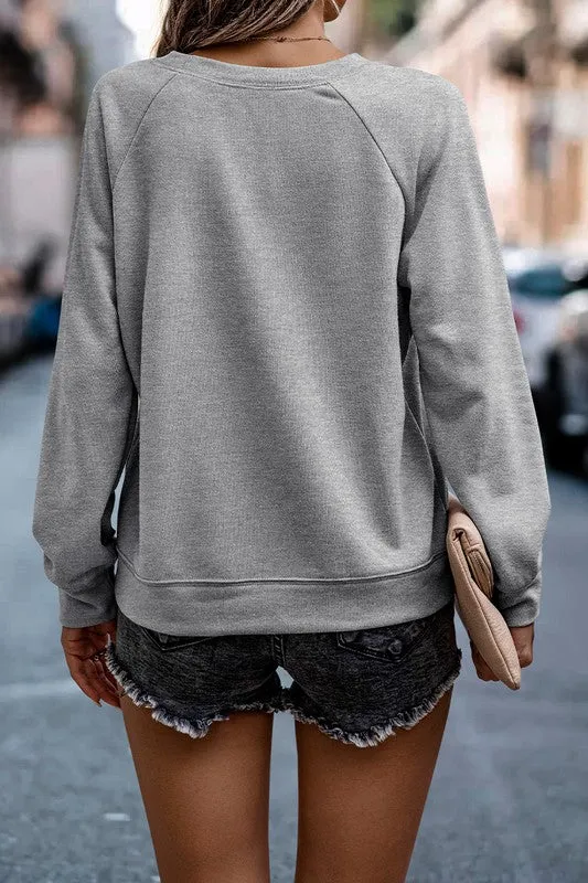 Ruffled Raglan Sleeve Top