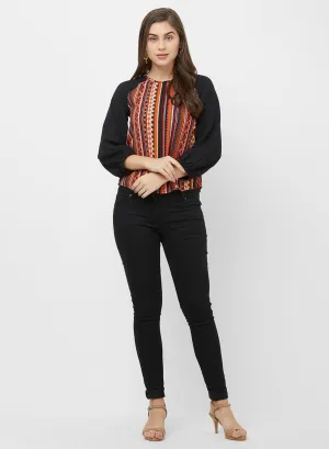 Rust Printed Top