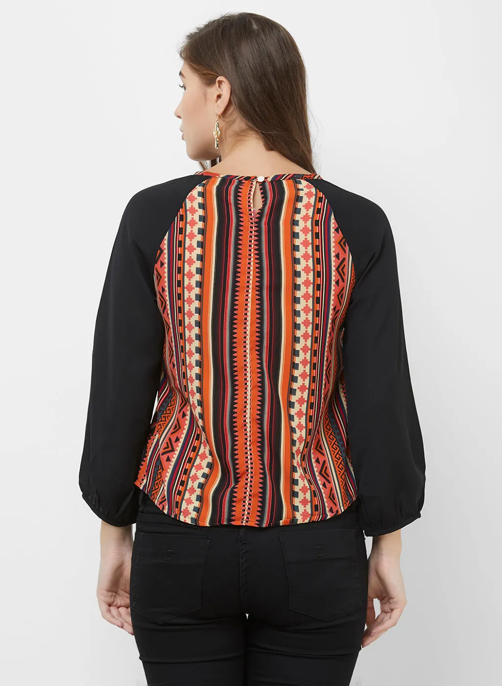 Rust Printed Top