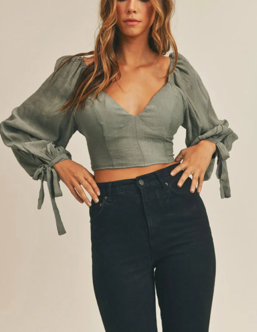 Sage long sleeve top