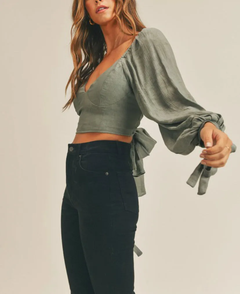 Sage long sleeve top