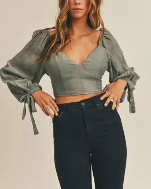 Sage long sleeve top