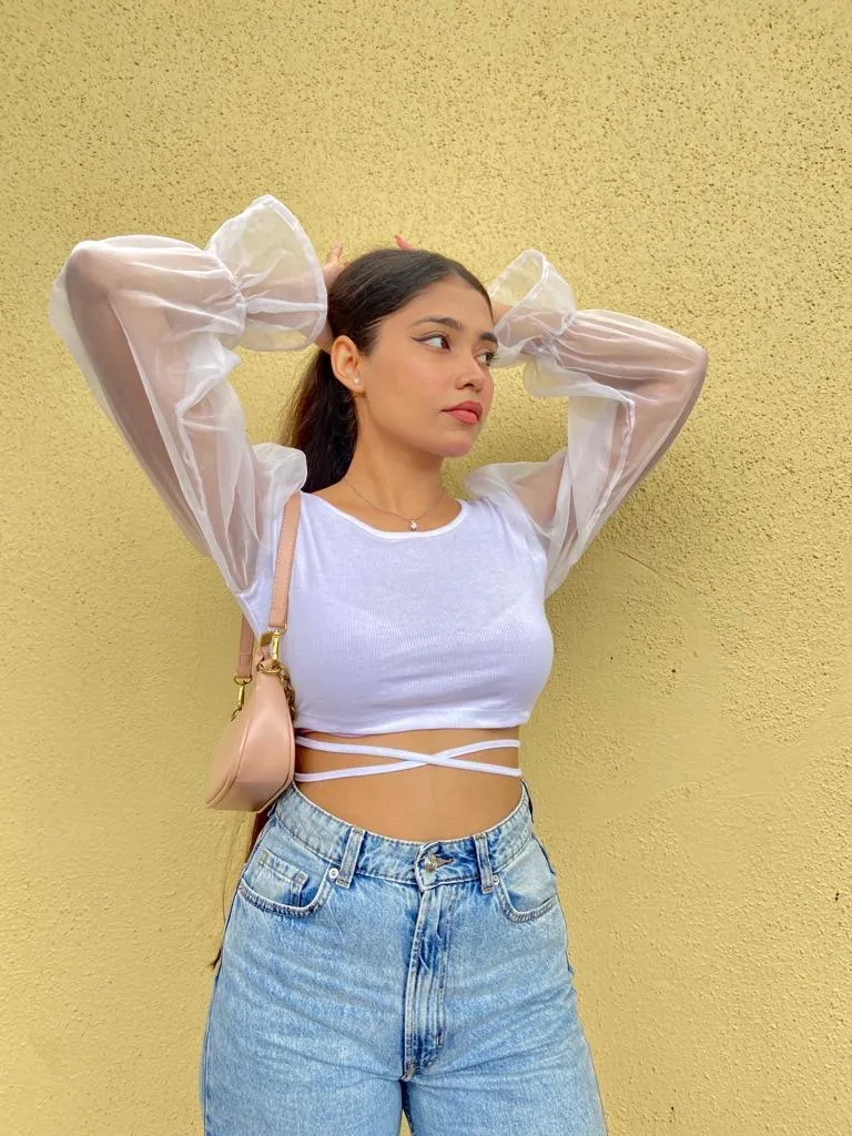 Samara organza top white