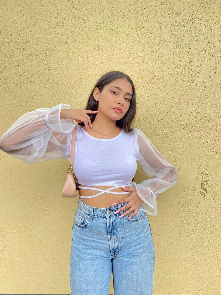 Samara organza top white